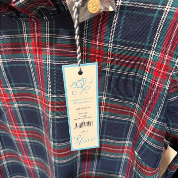 NWT Draper James Lindsay Dress Navy Multi Medium Southern Chic - Picture 2 of 3